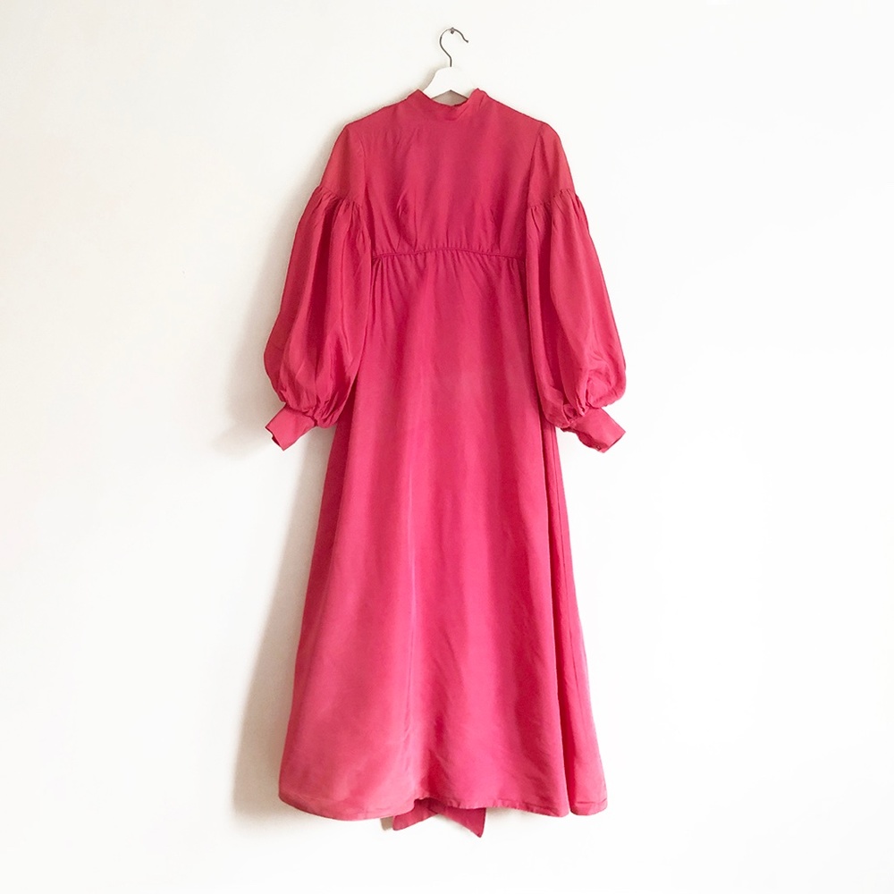 vintage 60s pink balloon puffy sleeve dress XS S